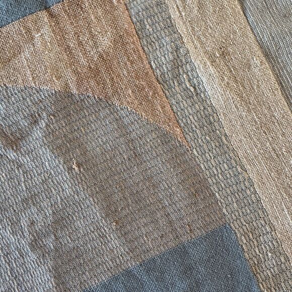 West Elm Woven Silk Patches Lumbar Pillow Cover Textural Geometric Midnight - Picture 4 of 9